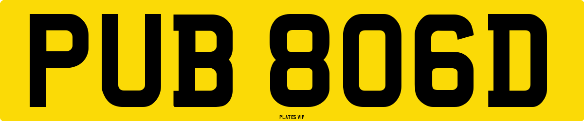 PUB 806D Number Plate