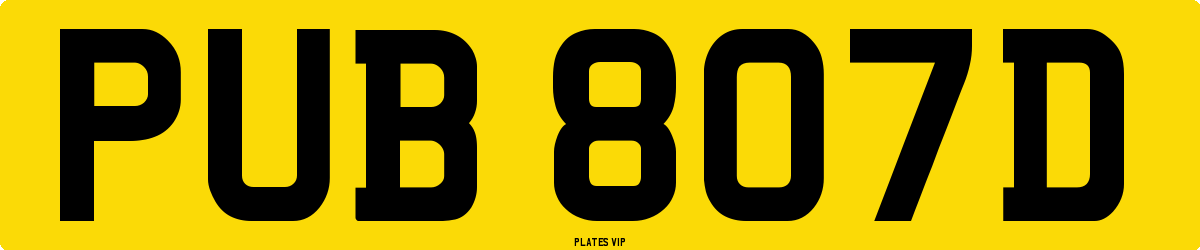 PUB 807D Number Plate