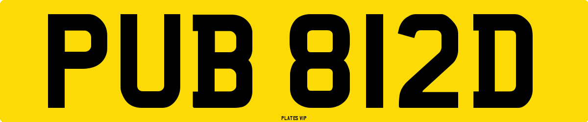 PUB 812D Number Plate