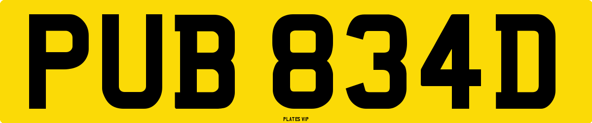 PUB 834D Number Plate