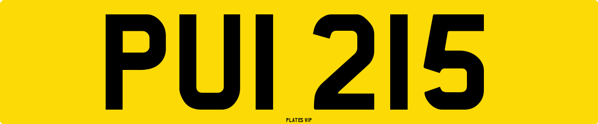 PUI 2I5 Number Plate