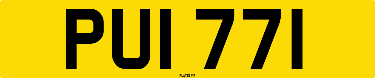 PUI 771 Number Plate