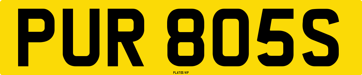 PUR 805S Number Plate