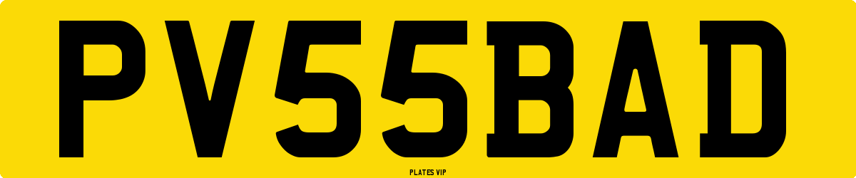 PV 55 BAD Number Plate