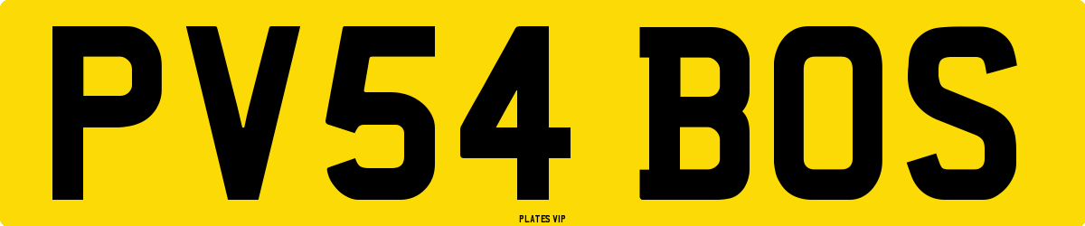 PV54 BOS Number Plate