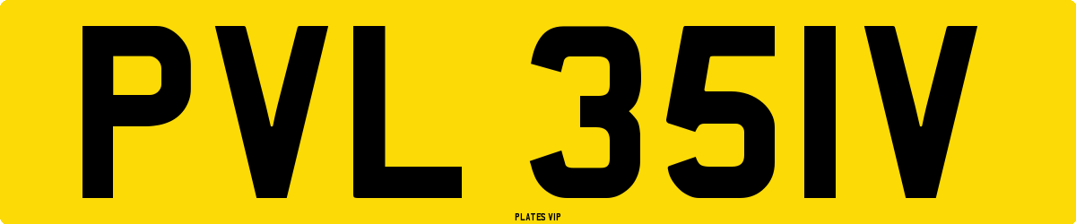 PVL 351V Number Plate