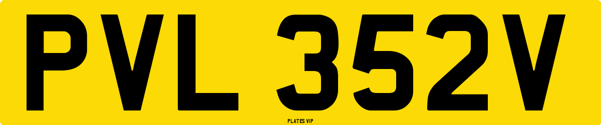 PVL 352V Number Plate