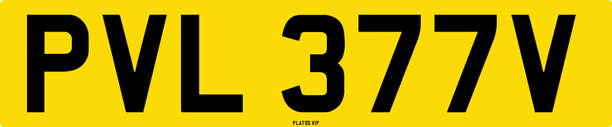 PVL 377V Number Plate