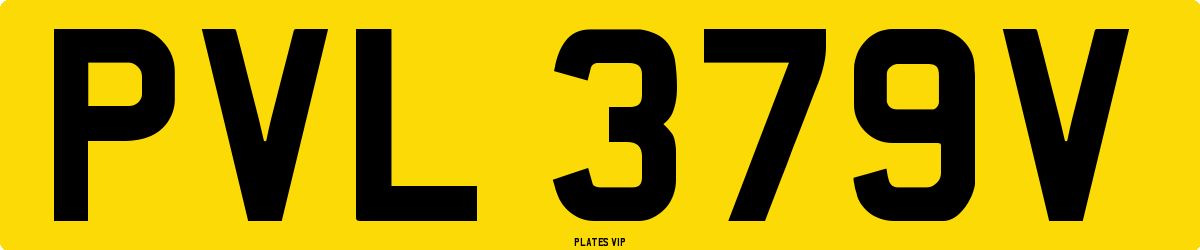 PVL 379V Number Plate