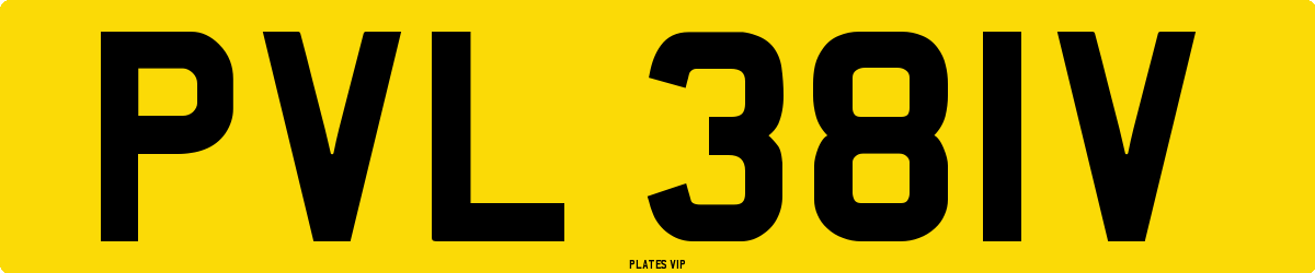 PVL 381V Number Plate