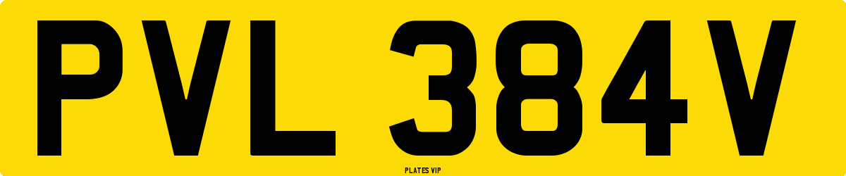 PVL 384V Number Plate