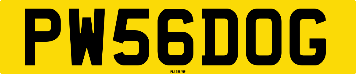 PW 56 DOG Number Plate