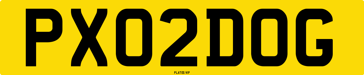 PX 02 DOG Number Plate