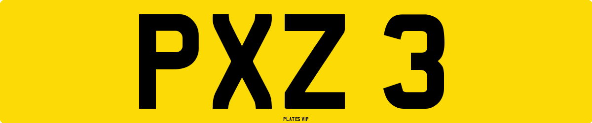 PXZ 3 Number Plate