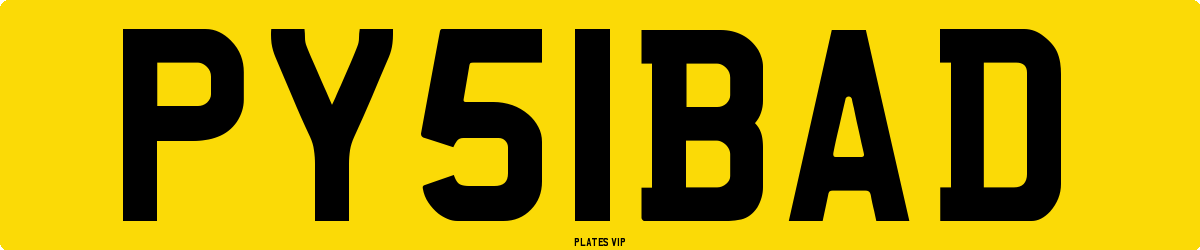 PY 51 BAD Number Plate