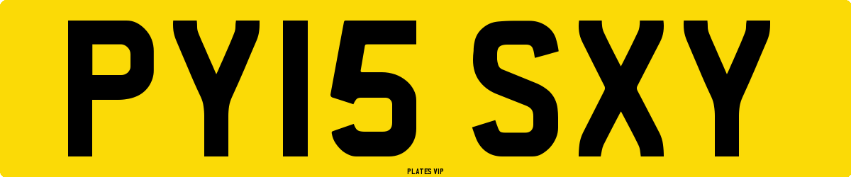 PY15 SXY Number Plate