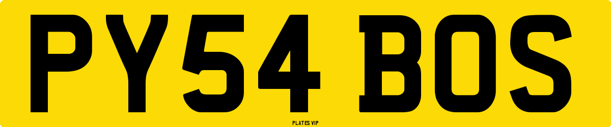 PY54 BOS Number Plate