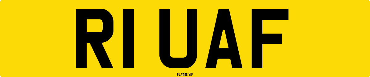R1 UAF Number Plate