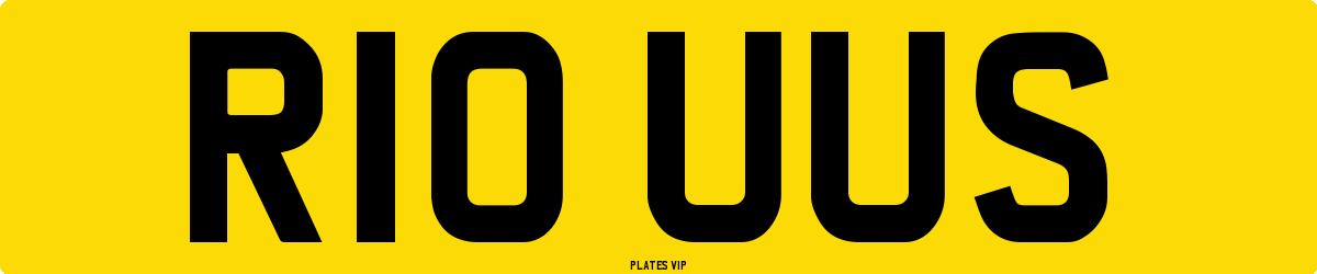 R10 UUS Number Plate