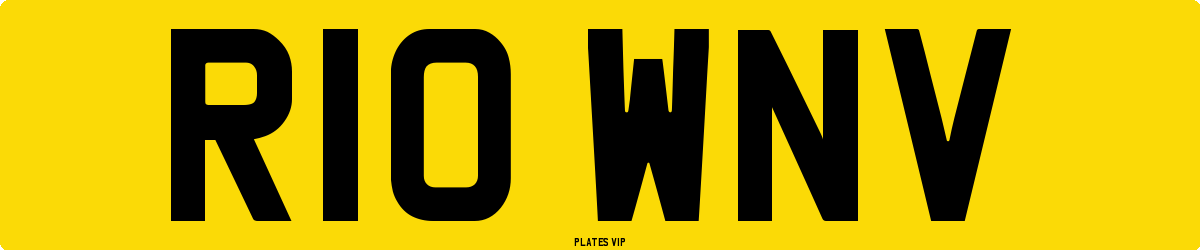 R10 WNV Number Plate