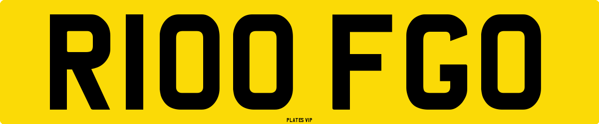 R100 FGO Number Plate