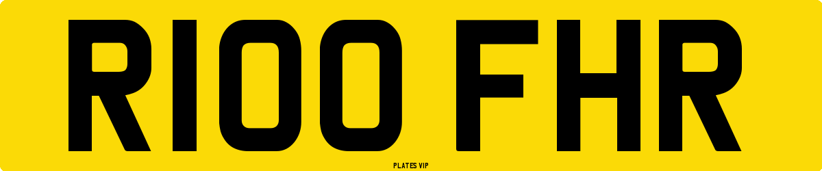 R100 FHR Number Plate