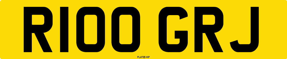 R100 GRJ Number Plate