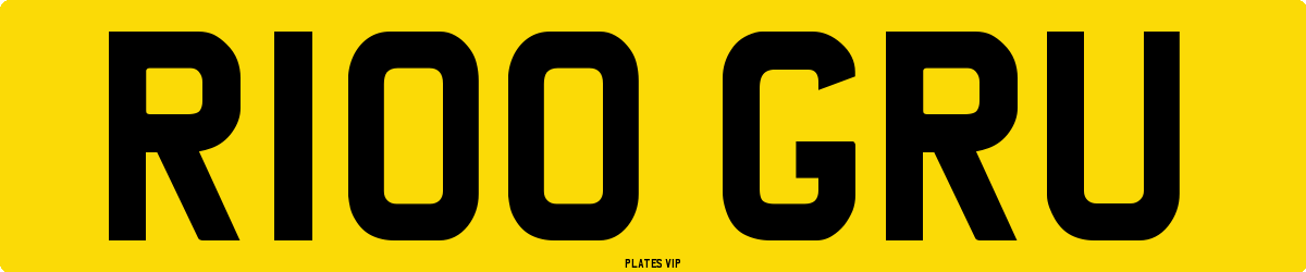 R100 GRU Number Plate