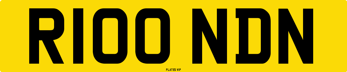 R100 NDN Number Plate