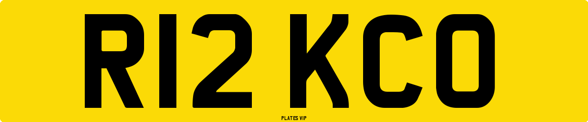 R12 KCO Number Plate