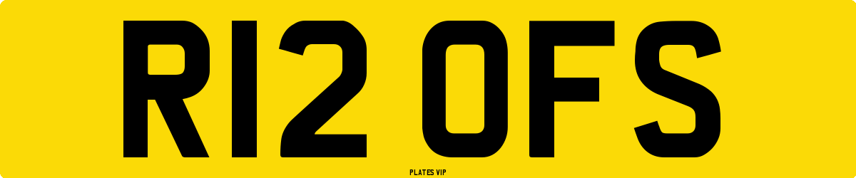R12 OFS Number Plate