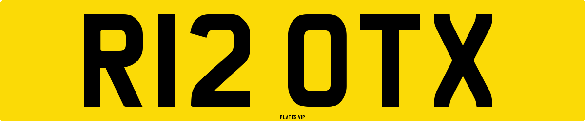R12 OTX Number Plate