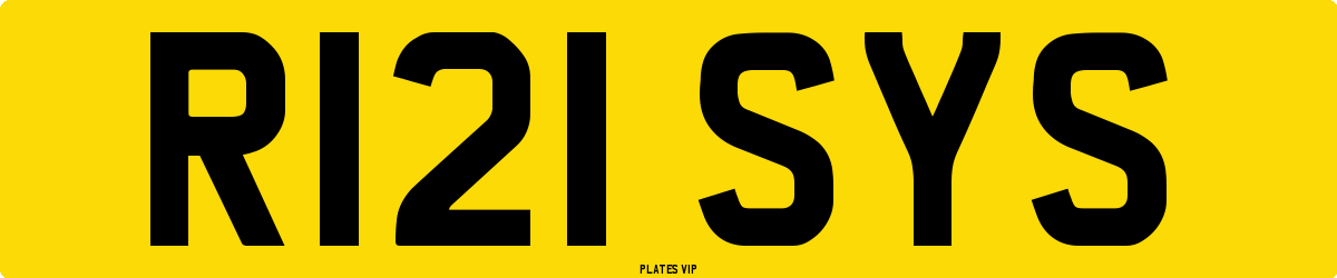 R121 SYS Number Plate
