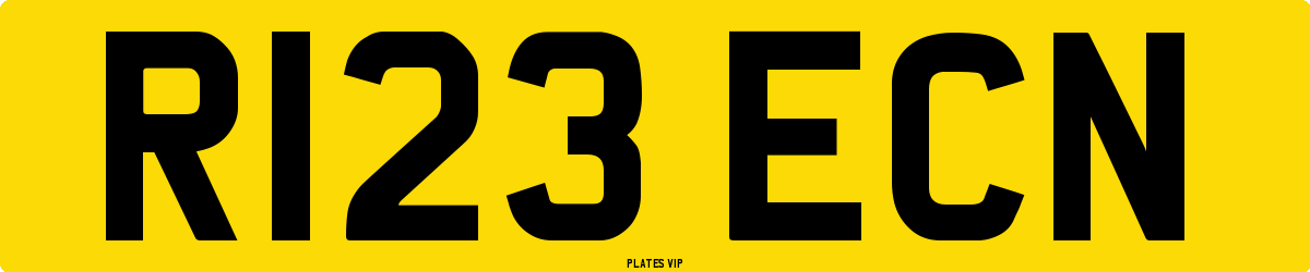 R123 ECN Number Plate