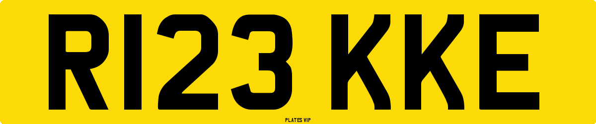 R123 KKE Number Plate