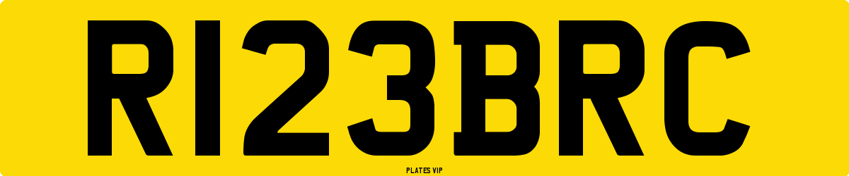 R123BRC Number Plate