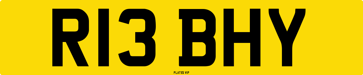 R13 BHY Number Plate