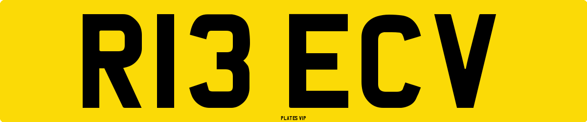 R13 ECV Number Plate