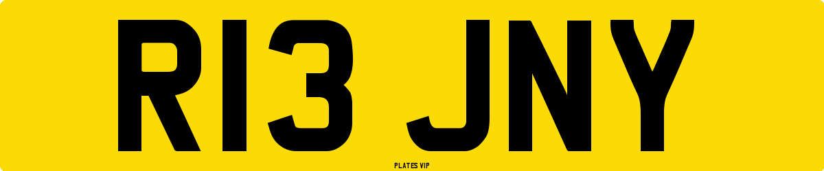 R13 JNY Number Plate