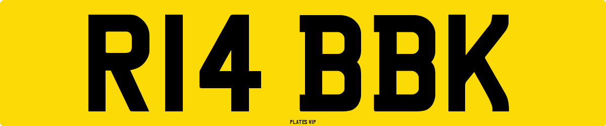 R14 BBK Number Plate