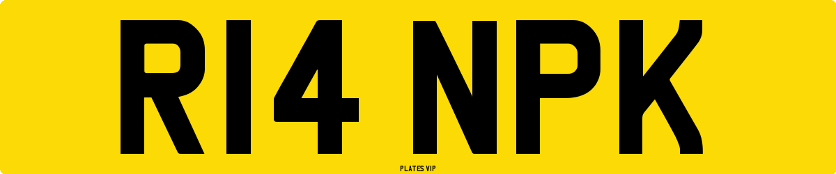 R14 NPK Number Plate