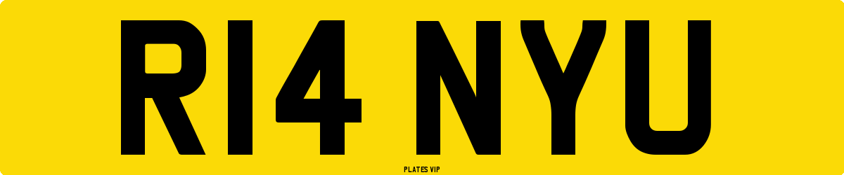 R14 NYU Number Plate