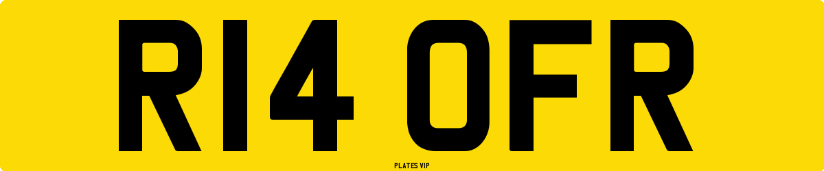 R14 OFR Number Plate
