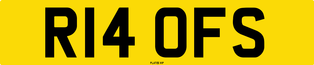 R14 OFS Number Plate