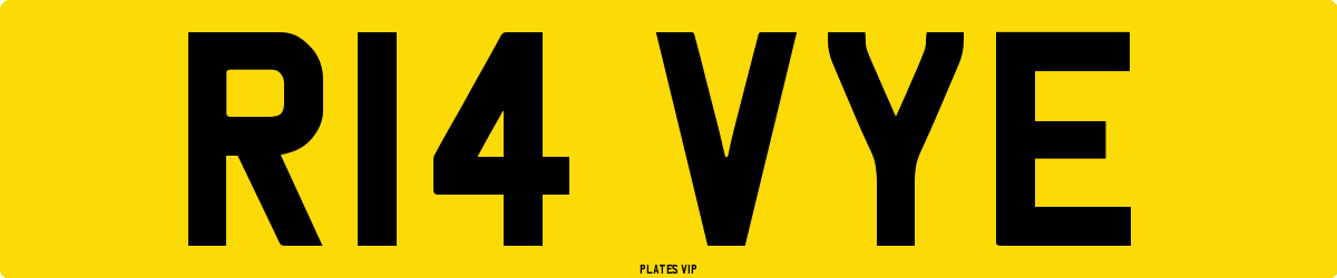 R14 VYE Number Plate