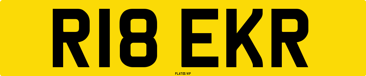 R18 EKR Number Plate