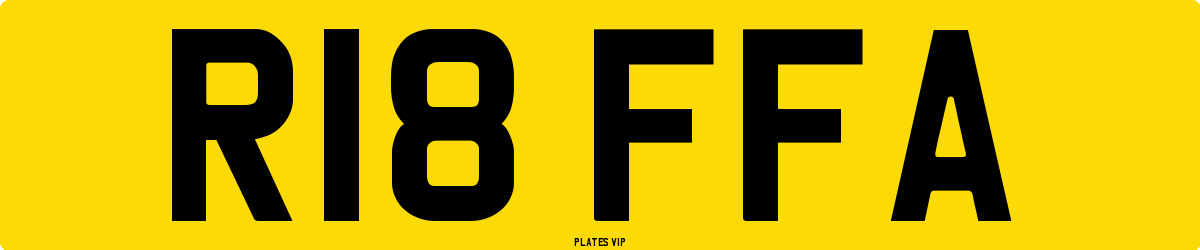 R18 FFA Number Plate
