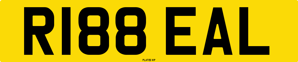 R188 EAL Number Plate