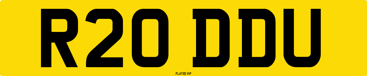 R20 DDU Number Plate