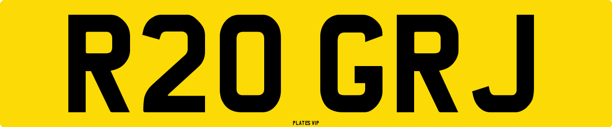 R20 GRJ Number Plate